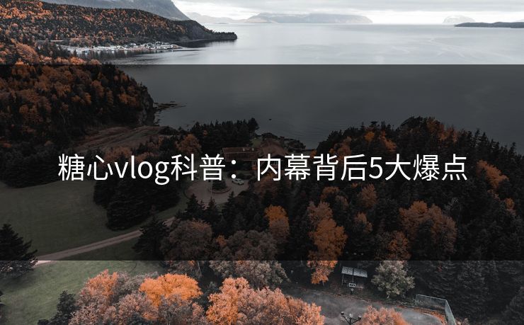 糖心vlog科普：内幕背后5大爆点